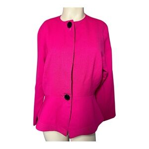 Vintage Bicci Vibrant Fuscia Blazer w/ Decorative Buttons, Size‎ 10 (258)
